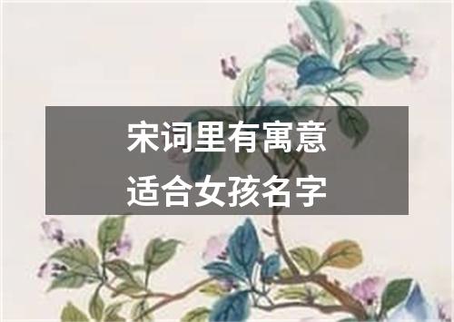 宋詞里有寓意適合女孩名字